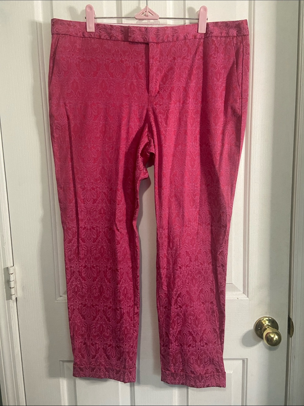 Banana Republic Bright Pink Paisley Pants